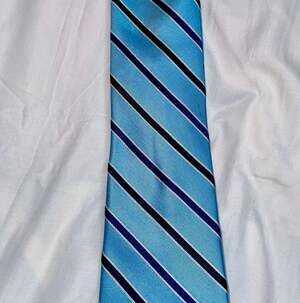 Nautica Navy and Light Blue Repp Stripe Silk Tie